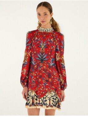 Farm Rio: Red Winter Breeze Lenzing Viscose Mini Dress